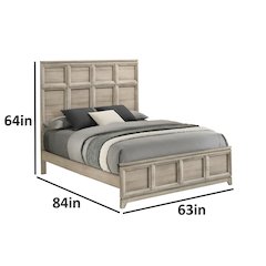Queen Panel Bed Weathered Greige