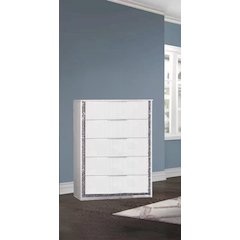 White Vertical  5 Drawers Chest