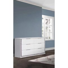 White Horizontal 6 Drawers Dresser