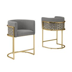 Dark Grey With Gold Barstool, Set Of One