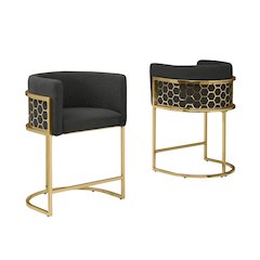 Black With Gold Barstool, Set Of One