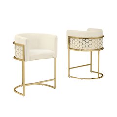 Cream With Gold Barstool, Set Of One