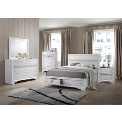 Catherine White Platform Full Bed - White