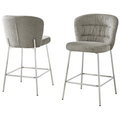 Gray With Chrome Base Counter-Height Chair, Set Of 2
