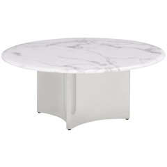 Circle Coffee White Marble Table Top