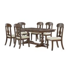 7pc Traditional  style dining set in rustic oak color