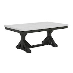 Faux Marble Top Dining Table With Rustic Grey Wood Base