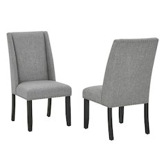 Gray Fabric Side Chairs (Set Of 2)