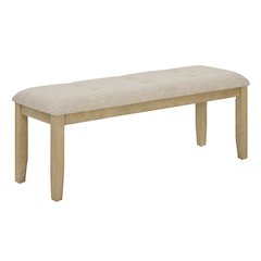 Upholstered Dining Bench With Rustic Beige