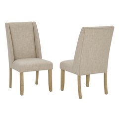 Beige Fabric Side Chairs (Set Of 2)