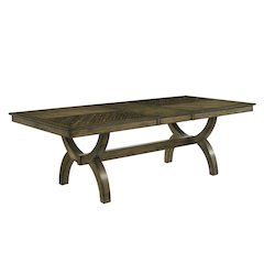 Big extendable wood dining table with leaf