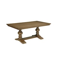 Traditional 72" Wood Dining Table In Brown Oak Veneer Color