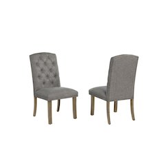 Dark Grey Dining Chair With Linen Fabric