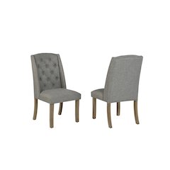 Dark Grey Dining Chair With Linen Fabric