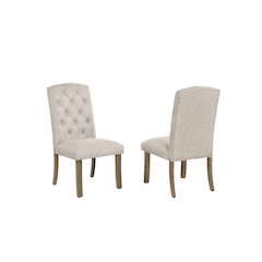 Beige Dining Chair With Linen Fabric