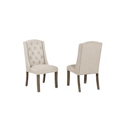 Beige Dining Chairs Wood Legs In Beige Color