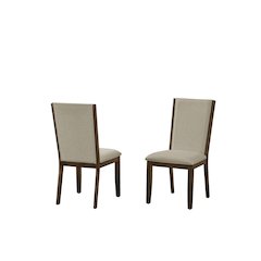 2pc Fabric Cherry Sand Dining Chairs.