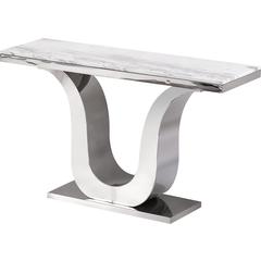 Marble Top Console Table with Stainless Steel Base