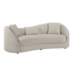 Light Gray Sofa Aymmetrial High-Low Backrest