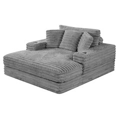 Best Quality New Big Chaise Dark Gray with Pillows.
