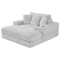 Best Quality New Big Chaise Light Gray with Pillows.
