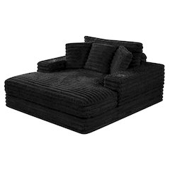 Best Quality New Big Chaise Black with Pillows.