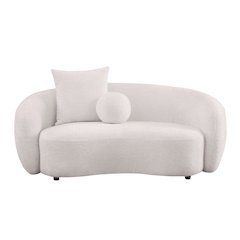 Teddy Fabric 2 Seater Loveseat In Beige