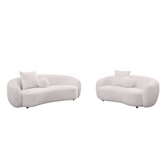 Teddy Fabric 2Pc Sofa + Loveseat Set In Beige