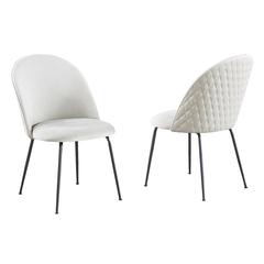 Beige Velvet upholstered side chairs (SET OF 2)