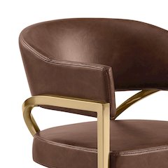 Leather-Aire Side Chairs with Gold Chrome Set of 2