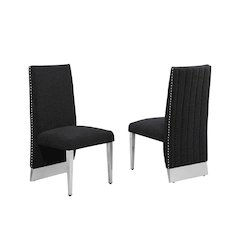 Luxe Black boucle side chairs - Set of 2