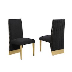 Luxe Black boucle side chairs - Set of 2