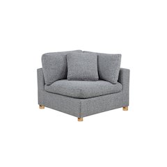 Boucle Modular Corner Chair, Rich Gray