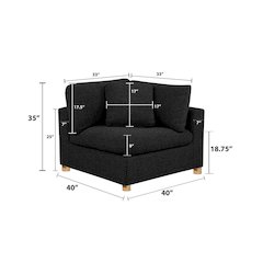 Boucle Modular Corner Chair, Black