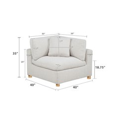 Boucle Modular Corner Chair, Cream