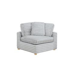 Corduroy Modular Corner Chair, Light Gray