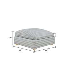 Corduroy Modular Ottoman, Light Gray