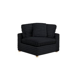 Corduroy Modular Corner Chair, Black