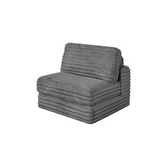 Compressed 1pc Modular Armless Chair Dark Gray