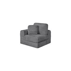 Compressed 1pc Modular Corner Chair Dark Gray