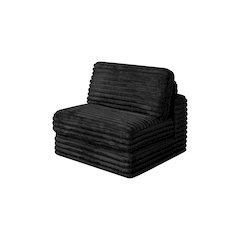Compressed 1pc Modular Armless Chair Black