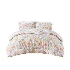 Floral Reversible Cotton Comforter Set with Throw Pillow