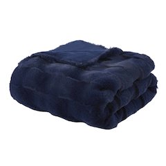 Vivienne Faux Fur Throw, Navy color