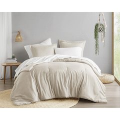 Chambray Print Microfiber Comforter Set with Bed Sheets