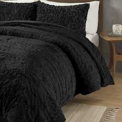 Ruched Fur Down Alternative Comforter Set