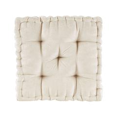 Azza Ivory Chenille Floor Pillow Cushion, Belen Kox