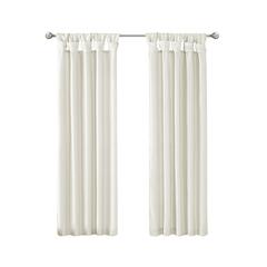 White Twisted Tab Lined Window Curtain Panel, Belen Kox