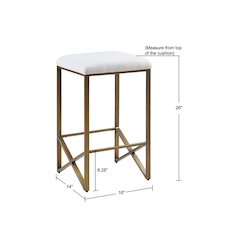 Backless Upholstered Counter Stool 26"H
