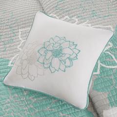 6 Piece Printed Cotton Quilt Set with Throw Pillows