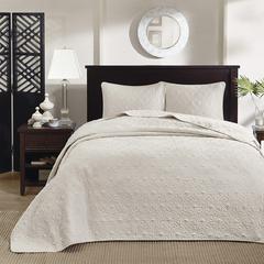 Quebec 3 Piece Reversible Bedspread Set, Cream color